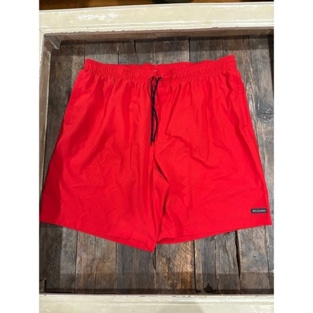 Columbia red swim shorts